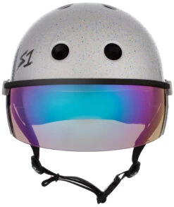 S1 Lifer Visor Helmet - Gen 2 - Silver Gloss Glitter 17 S1 Lifer Visor Helmet - Gen 2 - Silver Gloss Glitter -SafeGuard Helmets Shop LiferVisor NEWSilverGlitter Iridium Front 65050.1637015887