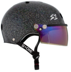 S1 Lifer Visor Helmet - Gen 2 - Black Gloss Glitter -SafeGuard Helmets Shop LiferVisor NEW BlackGlossGlitter Iridium Side 18689.1648485761