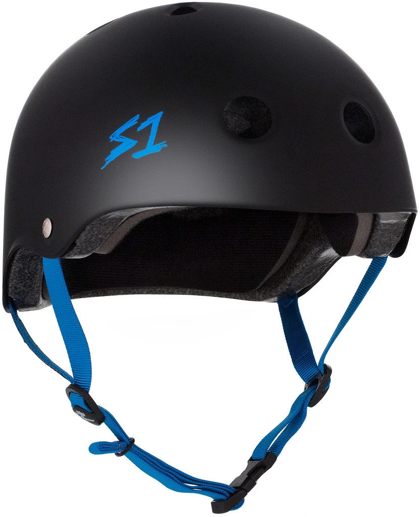 S1 Lifer Helmet - Black Matte W/ Cyan Straps 1 S1 Lifer Helmet - Black Matte W/ Cyan Straps