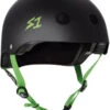 S1 Lifer Helmet - Black Matte W/ Bright Green Straps