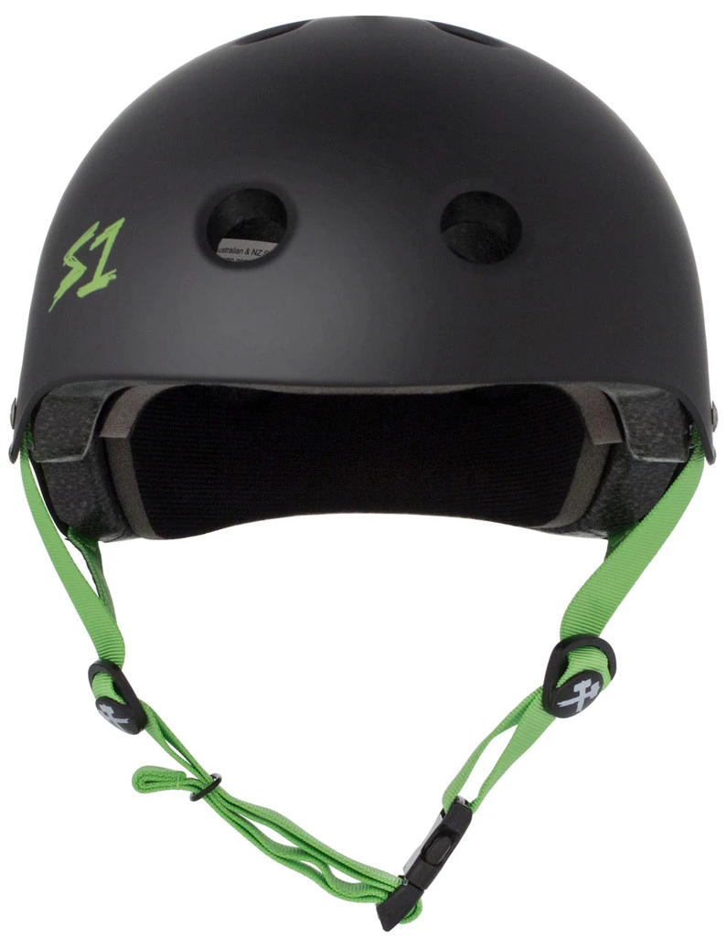 S1 Lifer Helmet - Black Matte W/ Bright Green Straps 3 S1 Lifer Helmet - Black Matte W/ Bright Green Straps - Image 3
