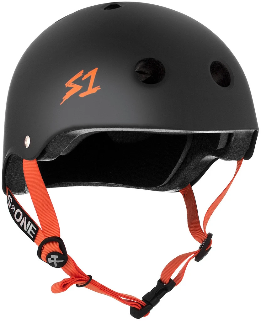 S1 Lifer Helmet - Black Matte W/ Orange Straps 1 S1 Lifer Helmet - Black Matte W/ Orange Straps