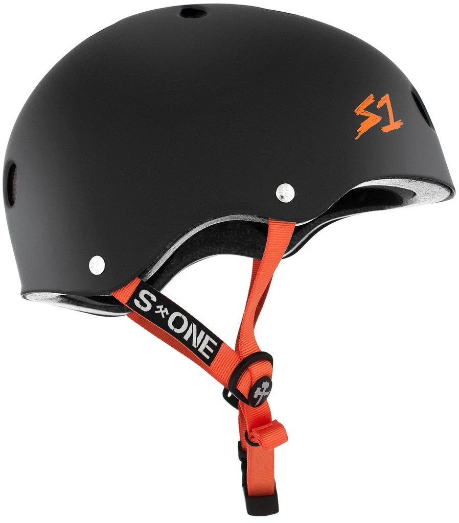 S1 Lifer Helmet - Black Matte W/ Orange Straps 2 S1 Lifer Helmet - Black Matte W/ Orange Straps - Image 2