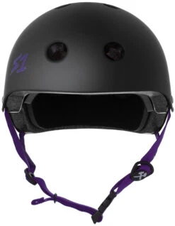 S1 Lifer Helmet - Black Matte W/ Purple Straps -SafeGuard Helmets Shop Lifer BlackMattePurpleStrap Front 91764.1685582366 2