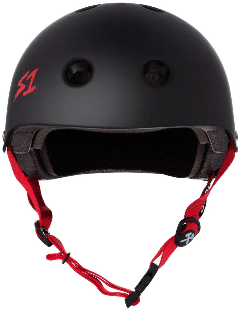 S1 Lifer Helmet - Black Matte W/ Red Straps 3 S1 Lifer Helmet - Black Matte W/ Red Straps - Image 3
