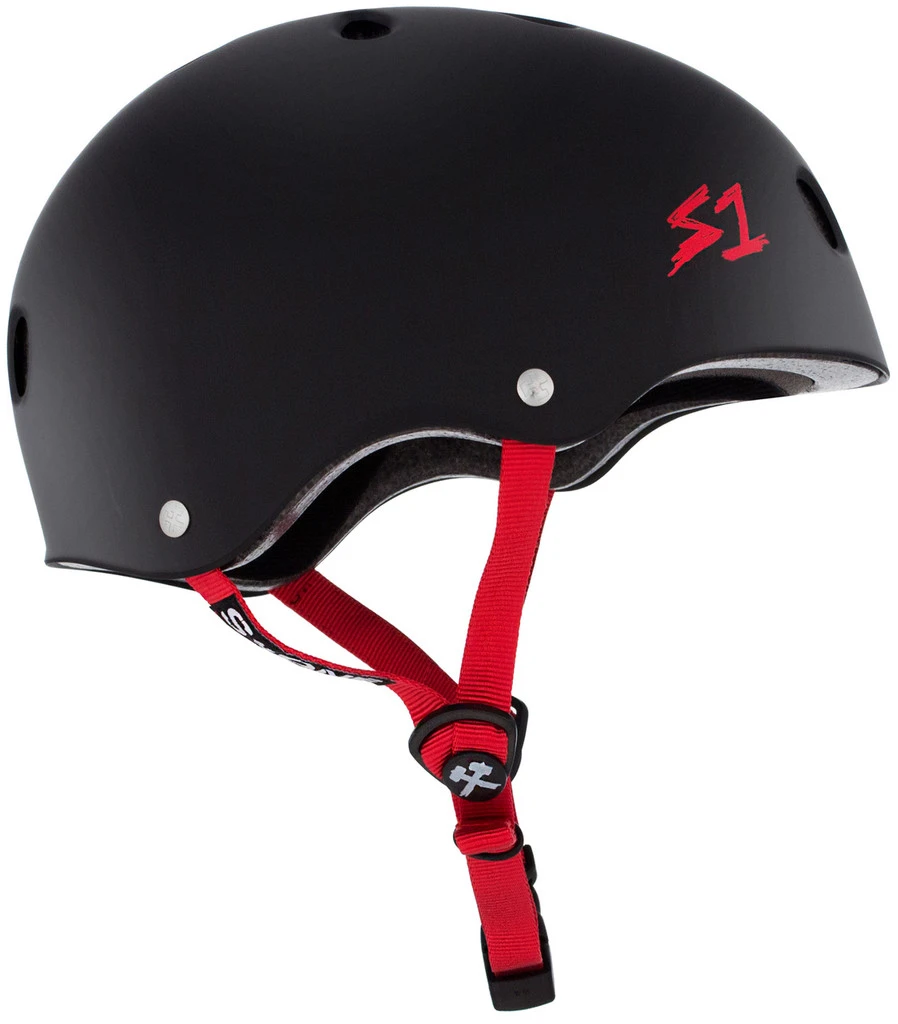 S1 Lifer Helmet - Black Matte W/ Red Straps 2 S1 Lifer Helmet - Black Matte W/ Red Straps - Image 2