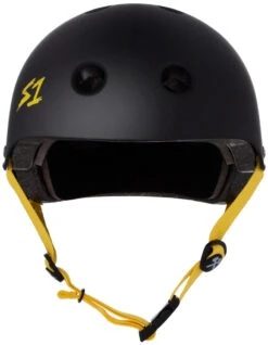 S1 Lifer Helmet - Black Matte W/ Yellow Straps 5 S1 Lifer Helmet - Black Matte W/ Yellow Straps -SafeGuard Helmets Shop Lifer BlackMatteYellowStrap Front 03000.1685582020 3