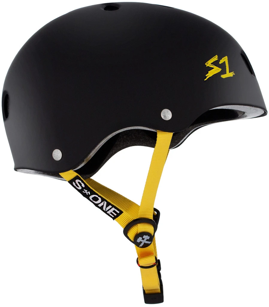S1 Lifer Helmet - Black Matte W/ Yellow Straps 2 S1 Lifer Helmet - Black Matte W/ Yellow Straps - Image 2