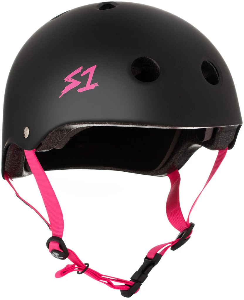 S1 Lifer Helmet - Black Matte W/ Pink Straps 1 S1 Lifer Helmet - Black Matte W/ Pink Straps