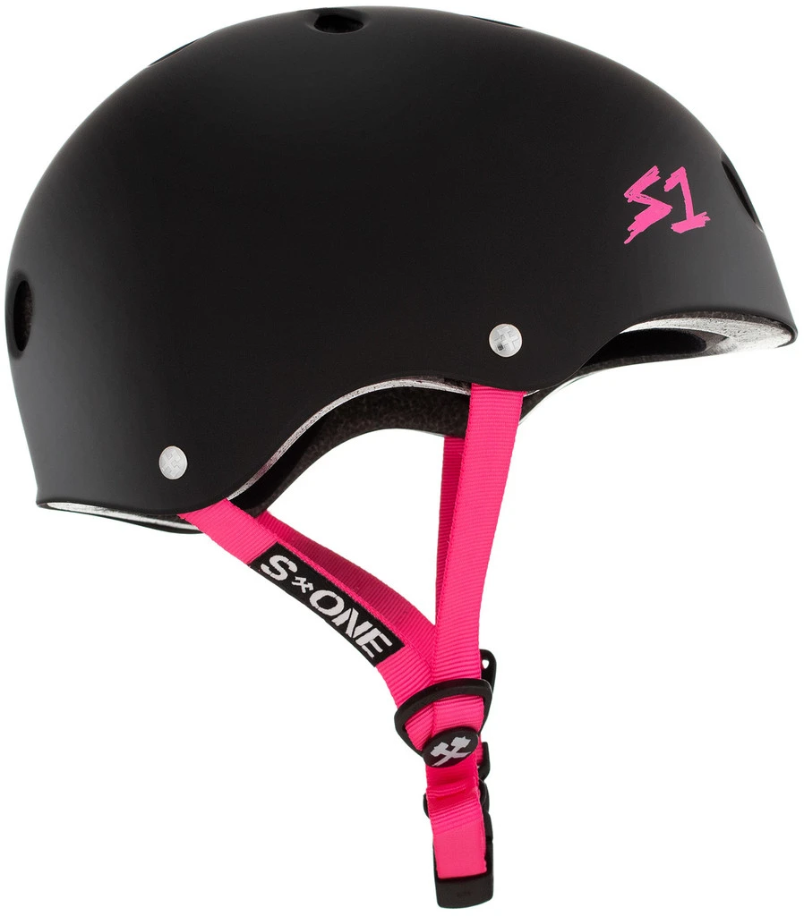 S1 Lifer Helmet - Black Matte W/ Pink Straps 2 S1 Lifer Helmet - Black Matte W/ Pink Straps - Image 2