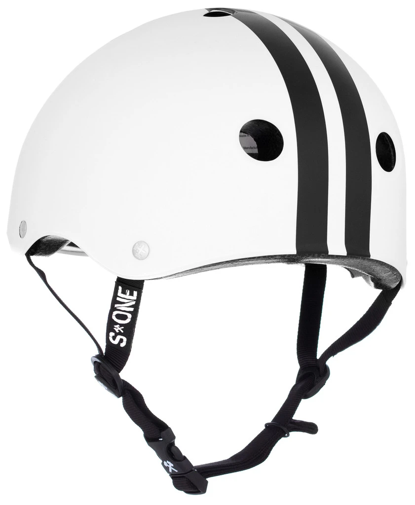 S1 Lifer Helmet - White Gloss W/ Black Stripes 5 S1 Lifer Helmet - White Gloss W/ Black Stripes - Image 5
