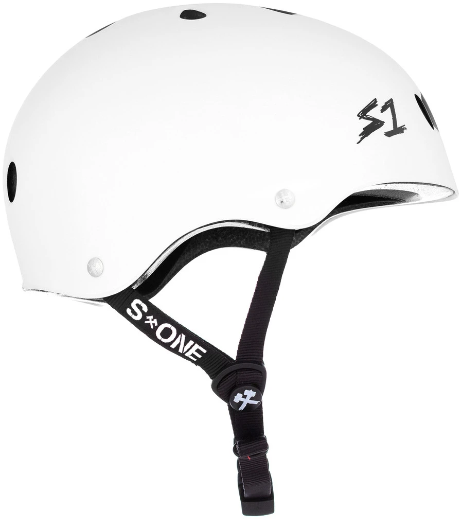 S1 Lifer Helmet - White Gloss W/ Black Stripes 3 S1 Lifer Helmet - White Gloss W/ Black Stripes - Image 3