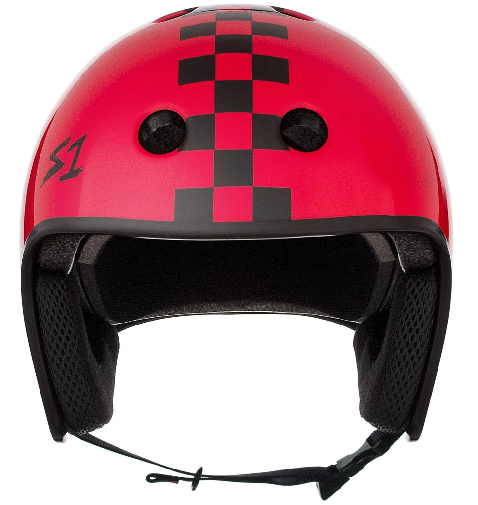 S1 Retro Lifer Helmet - Red Gloss W Checkers 1 S1 Retro Lifer Helmet - Red Gloss W Checkers