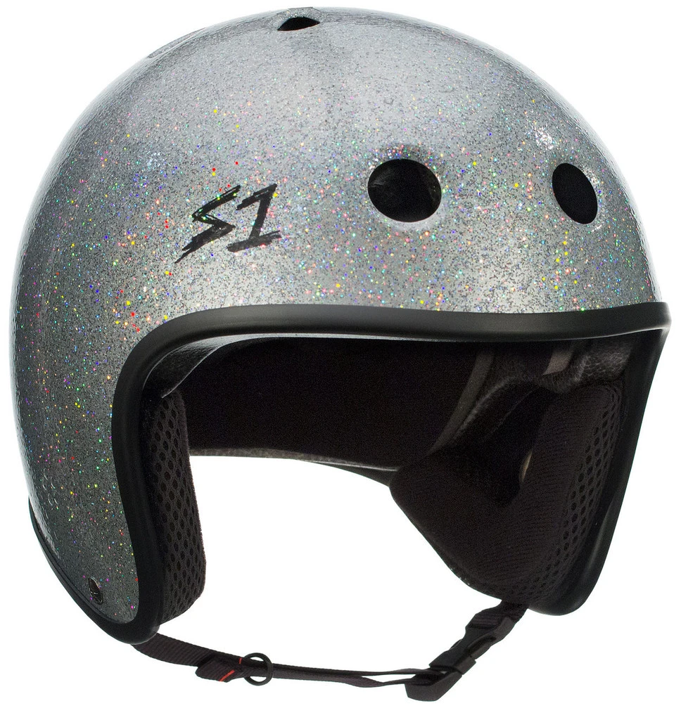 S1 Retro Lifer Helmet - Silver Gloss Glitter 2 S1 Retro Lifer Helmet - Silver Gloss Glitter - Image 2