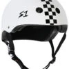 S1 Mega Lifer Helmet - WHITE GLOSS W/ CHECKERS