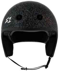 S1 Retro Lifer E-Helmet - Black Gloss Glitter 16 S1 Retro Lifer E-Helmet - Black Gloss Glitter -SafeGuard Helmets Shop S1 Retro Lifer E Helmet Black Glitter Front Cropped 42955.1684472458 2
