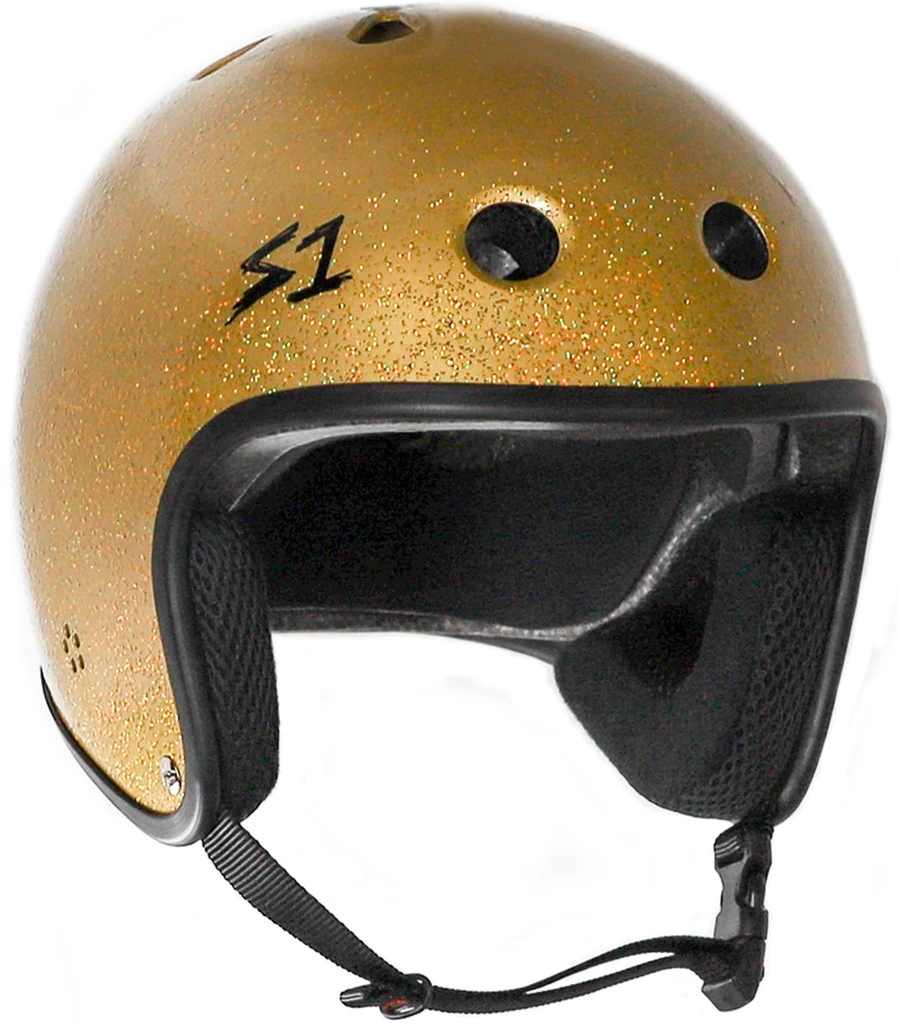 S1 Retro Lifer Helmet - Gold Gloss Glitter 2 S1 Retro Lifer Helmet - Gold Gloss Glitter - Image 2